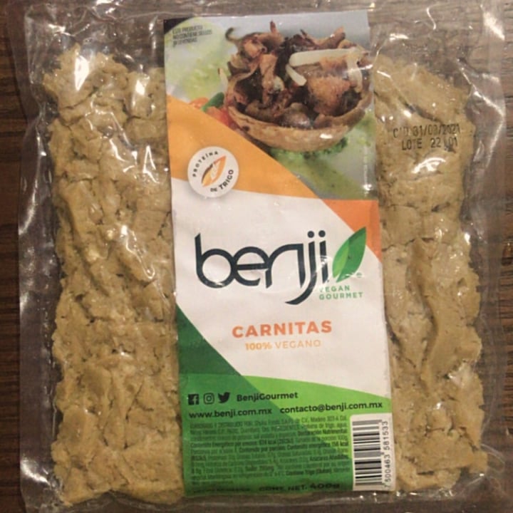photo of Benji Vegan Gourmet Carnitas Veganas shared by @mariana15 on  21 Jul 2021 - review