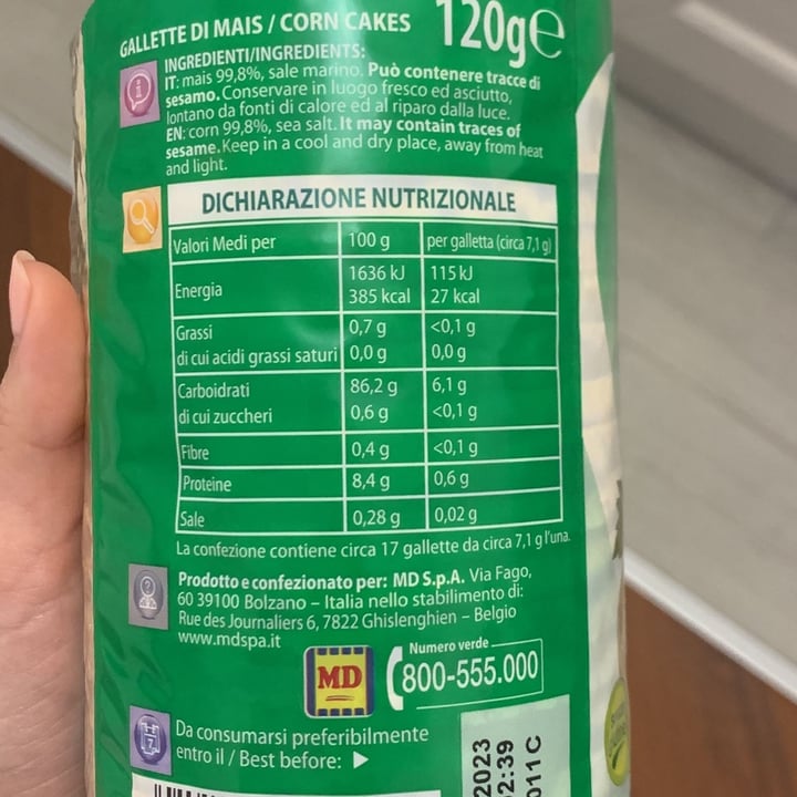 photo of Vivo Meglio Gallette Di Mais shared by @ludoviica on  26 Mar 2022 - review