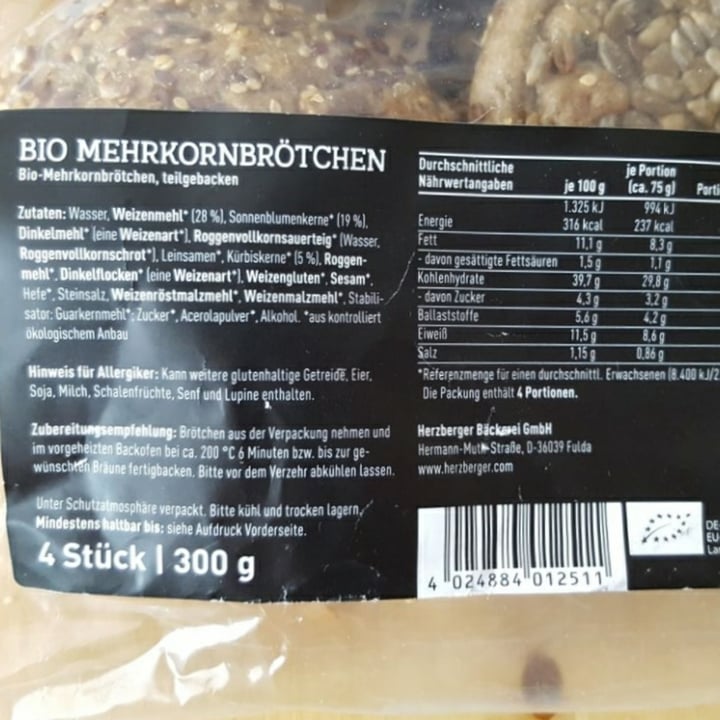 photo of Herzberger Mehrkorn Bio-Brötchen shared by @dave13 on  16 Feb 2021 - review