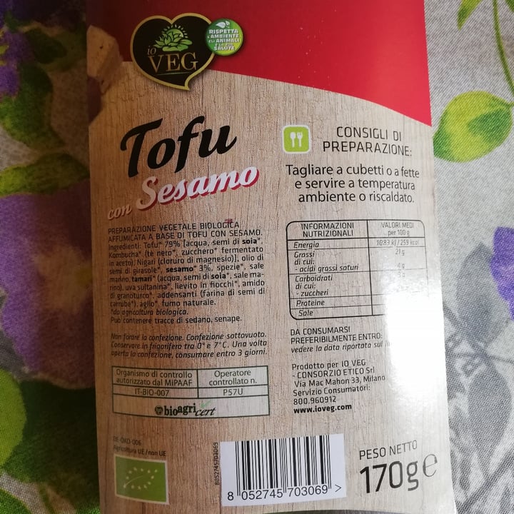 photo of ioVEG Tofu con sesamo shared by @vxvegan on  24 Oct 2021 - review