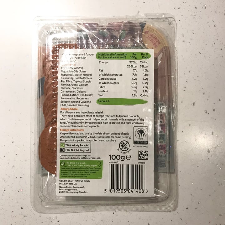 photo of Quorn Pepperoni shared by @coolveganbits on  31 Jan 2021 - review