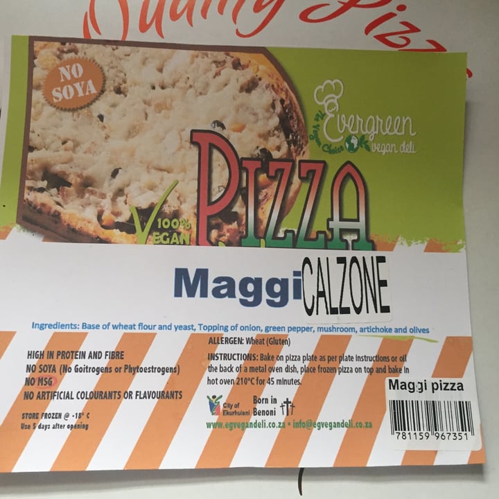 photo of Evergreen Vegan Deli Maggie calzone shared by @vibrantvegan on  07 Aug 2022 - review