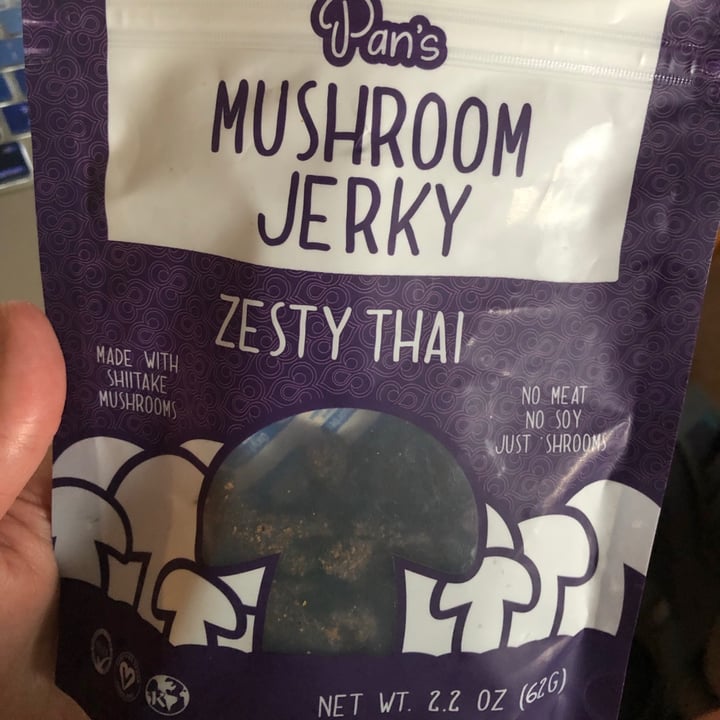 review photo of Pan's Mushroom Jerky Pans Mushroom Jerky Zesty Thai shared by @rlovett on 04 Jun 2020 - review