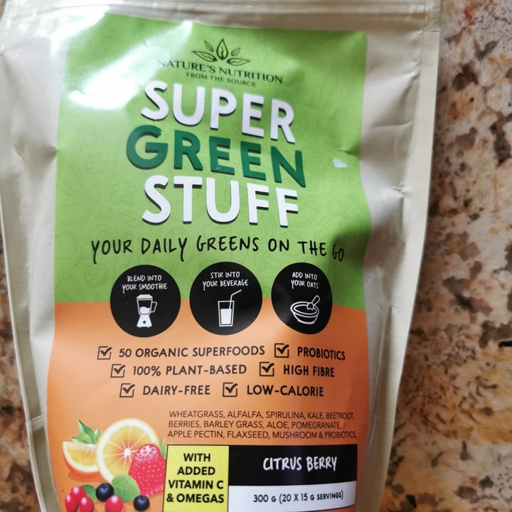 photo of Nature's Nutrition Super Green Stuff - Citrus Berry shared by @veganpower001 on  27 Oct 2020 - review