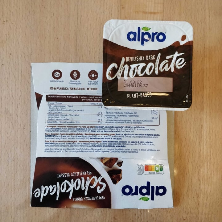photo of Alpro Devilish Dark Chocolate Dessert shared by @koguz on  27 Dec 2021 - review