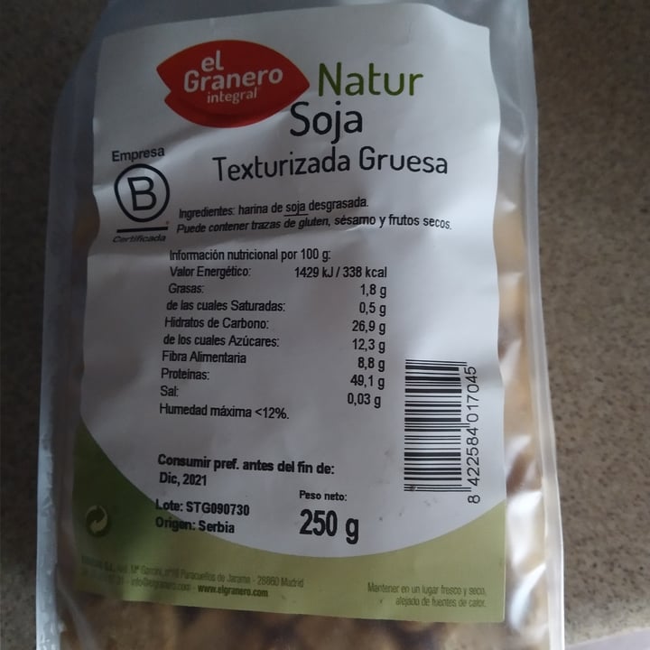 review photo of El Granero Integral Soja Texturizada Gruesa shared by @olgaentropia on 15 Nov 2020 - review