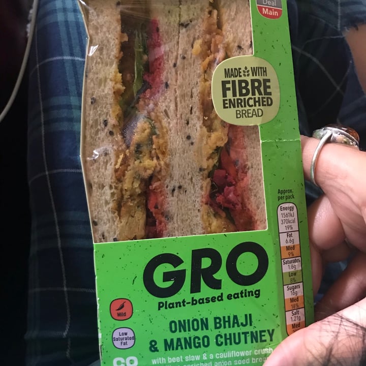 photo of GRO Onion Bhaji & mango chutney sandwich shared by @mollyjane on  06 Sep 2021 - review