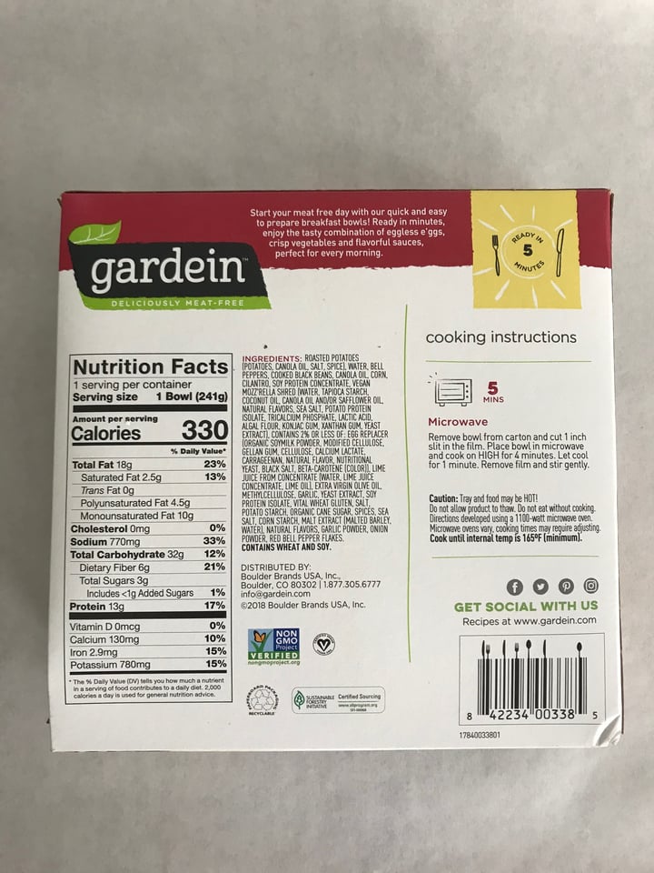 photo of Gardein Southwest Saus’age & Veggie Breakfast Bowl shared by @tamiapple on  13 Apr 2021 - review