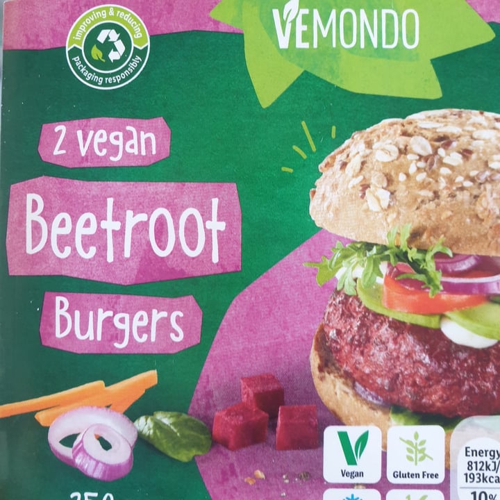 photo of Vemondo 2 vegan beetroot burgers shared by @jennia on  22 Mar 2021 - review