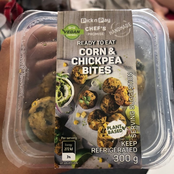 photo of Pick n Pay Corn and Chickpea bites shared by @southernveganupnorth on  09 Jan 2020 - review