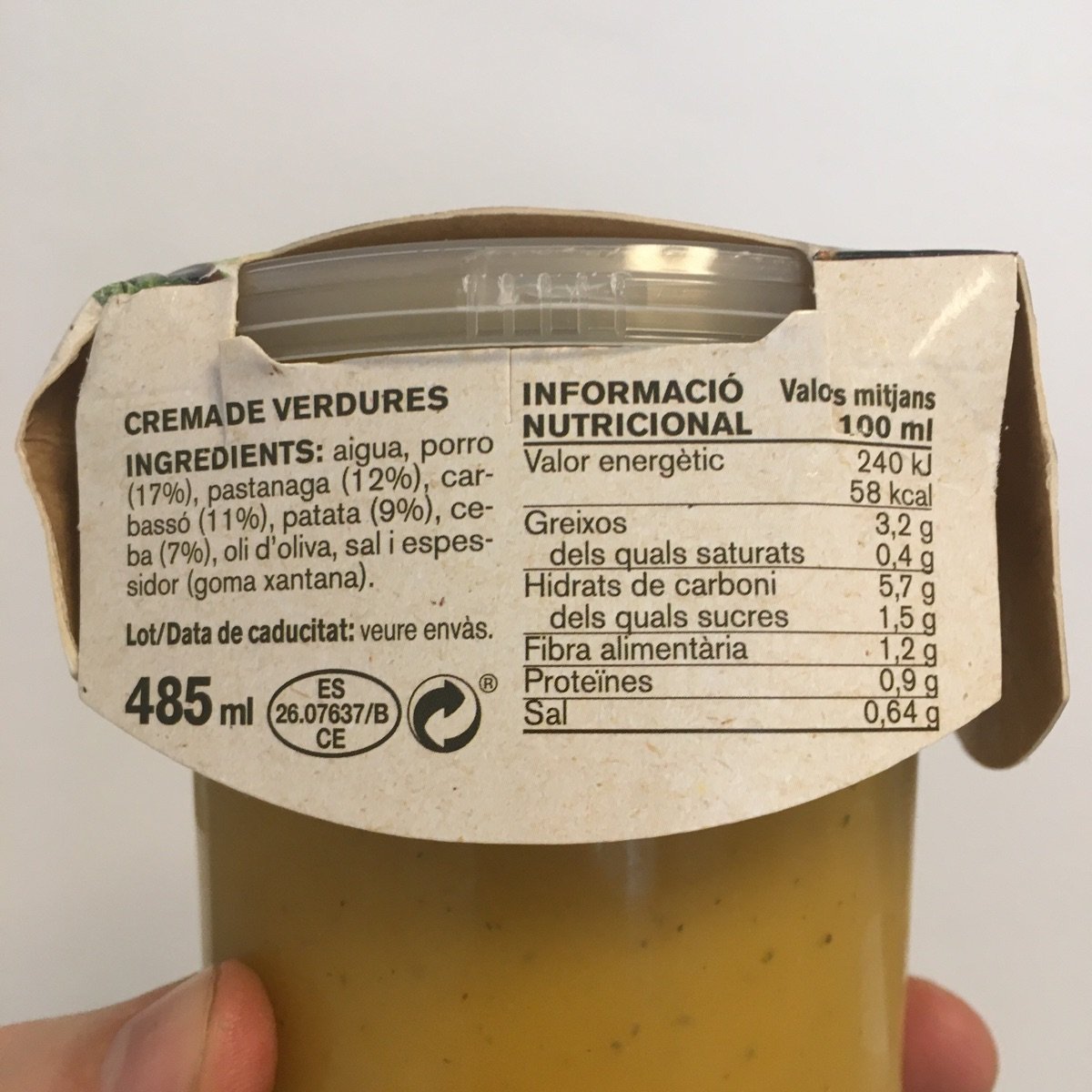 Crema de verduras Ametller Origen 485 ml