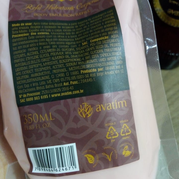 review photo of Avatim Refil Hidratante Corporal shared by @josywolfart on 30 Sep 2022 - review