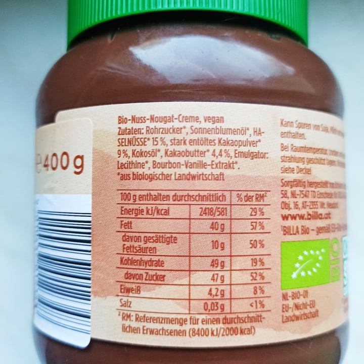 review photo of billa bio Nuss Nougat Creme shared by @eriako on 14 Nov 2022 - review