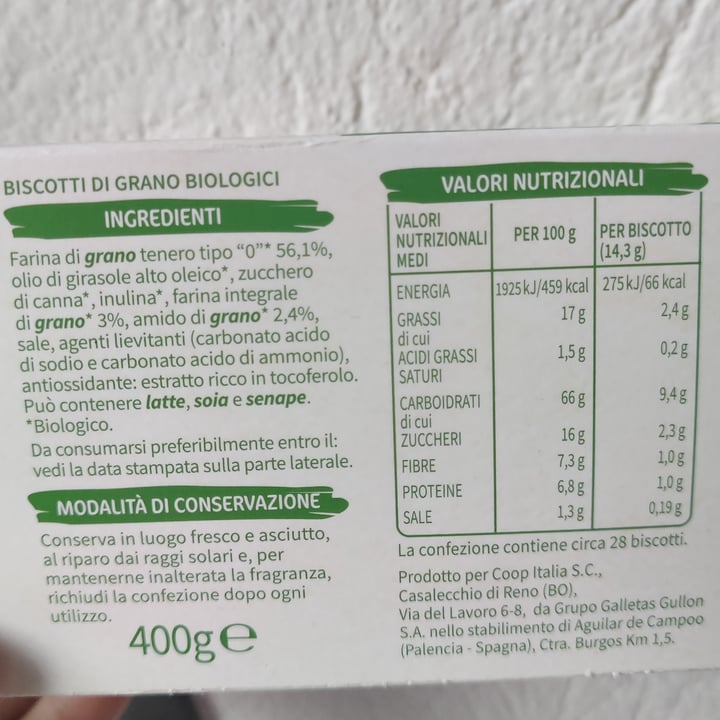 photo of Vivi Verde Coop Biscotti digestive shared by @verticales on  29 Oct 2022 - review