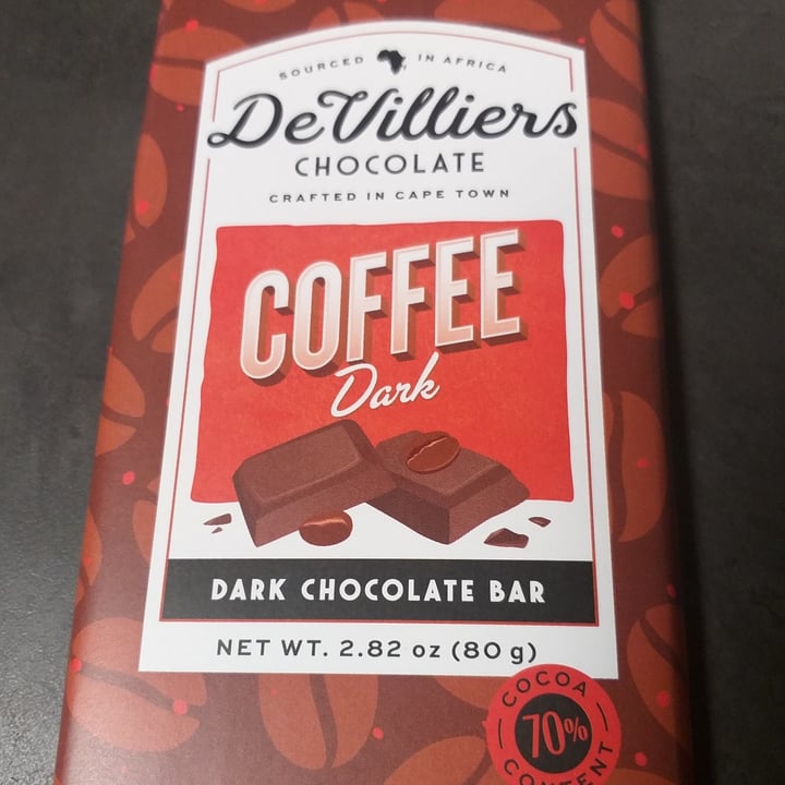 photo of De Villiers Chocolate Coffee Dark Chocolate Bar shared by @lisavermeulen1206 on  05 Nov 2020 - review