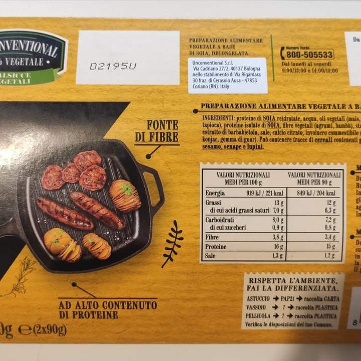 photo of Unconventional Salsicce Vegetali - Sausages shared by @mominski on  22 Aug 2022 - review