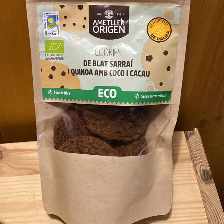 photo of Ametller Origen Cookies de Blat Sarraí i Quinoa amb Coco i Cacau shared by @giulia20 on  11 Nov 2021 - review