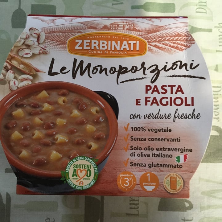photo of Zerbinati Le monoporzioni Pasta e Fagioli shared by @giuliaz on  11 May 2022 - review