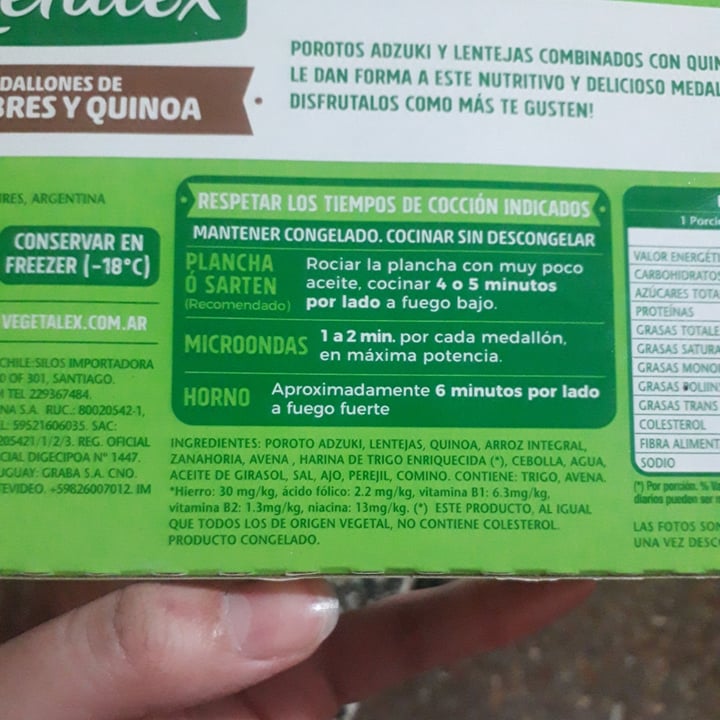 photo of Vegetalex Medallones de Legumbres y Quinoa shared by @rochyalmendra on  26 Jan 2021 - review