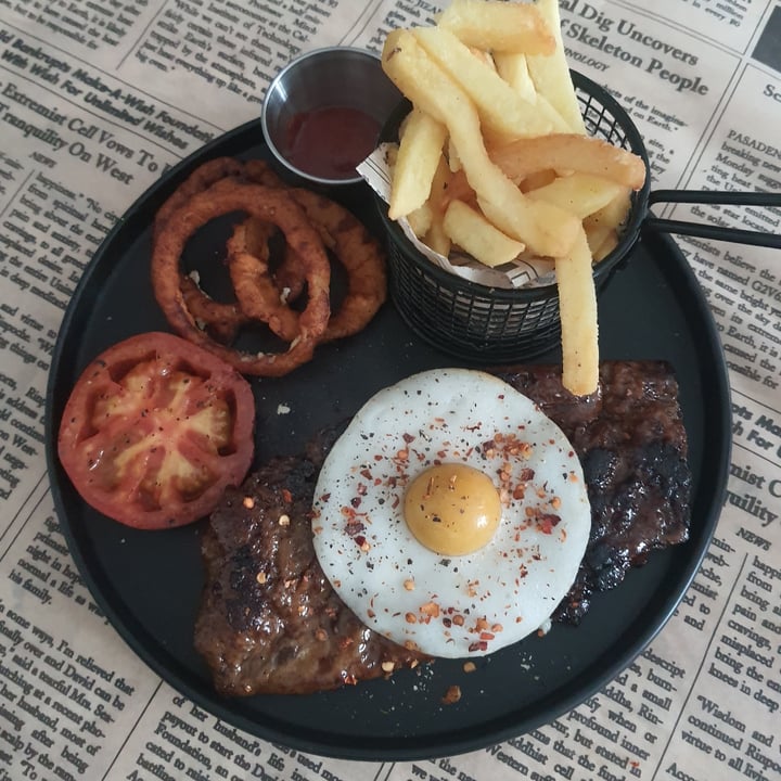 review photo of Vegan Streetfood Deli - Obs Steak, Egg and Chips shared by @caitell on 17 Sep 2022 - review