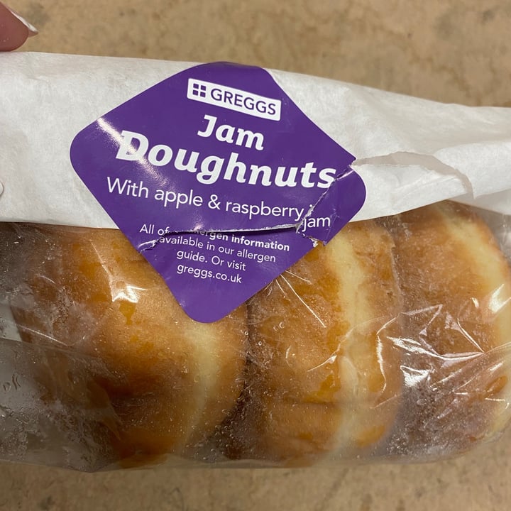 photo of Greggs Jam Doughnuts shared by @meganthevegetable on  04 Sep 2021 - review