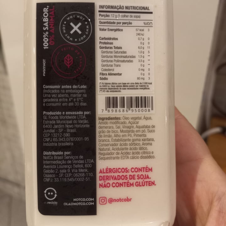 review photo of NotCo Not Mayo Original shared by @claudiafranco on 22 Nov 2022 - review