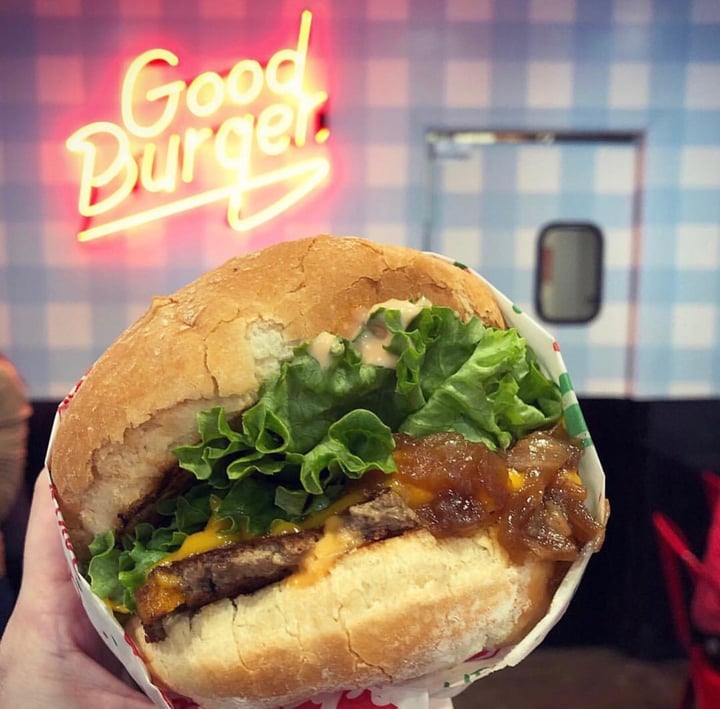 photo of Monty's Good Burger Double Burger with Cheese + Tots shared by @veganfunhouse on  29 Jun 2019 - review