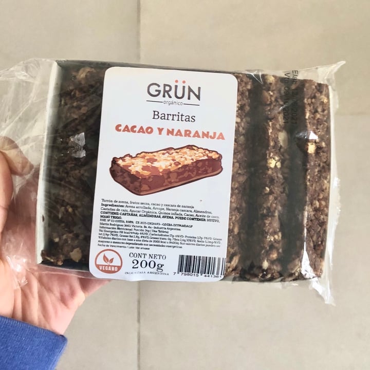 photo of Grün Orgánico Barritas de cacao y naranja shared by @magicvegan on  12 Jul 2021 - review