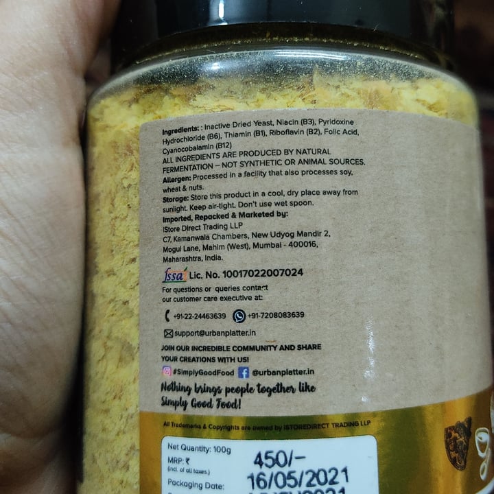 photo of Urban Platter Nutritional Yeast Flakes shared by @khushbooydav on  21 Nov 2021 - review
