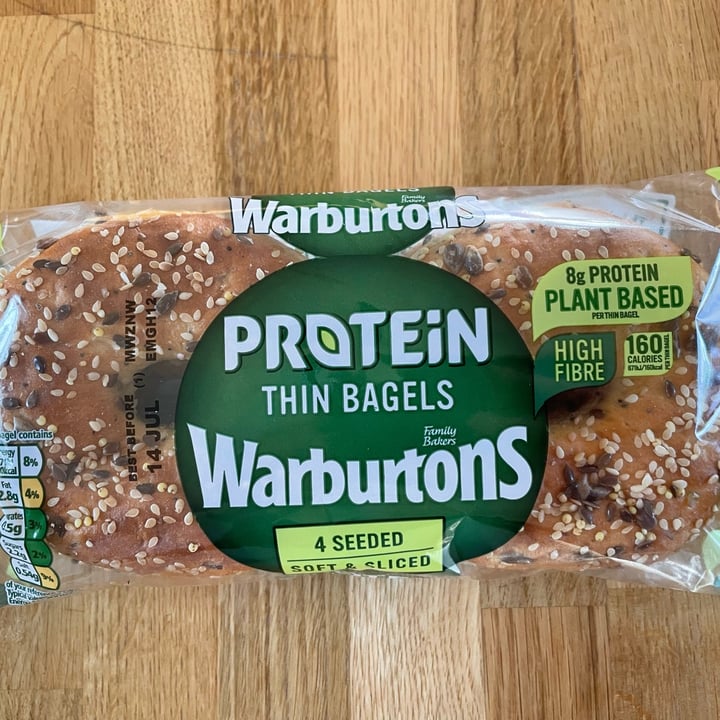 photo of Warburtons Seeded protein bagel thins shared by @thehumblechickpea on  26 Sep 2022 - review