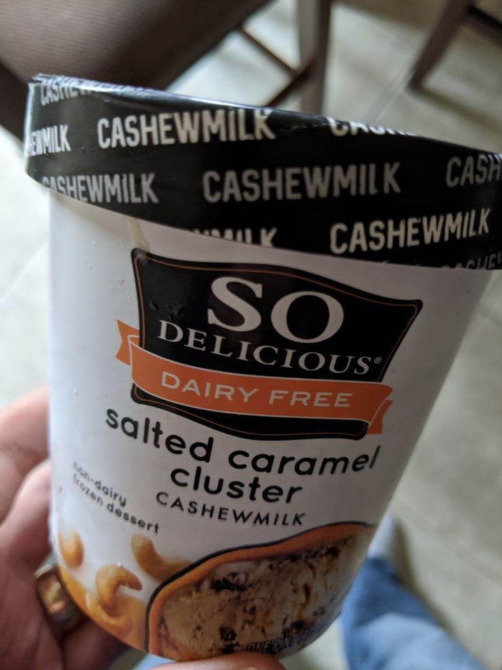 photo of So Delicious Dairy Free Salted Caramel Cluster Cashewmilk Frozen Dessert shared by @timdaly on  18 Apr 2020 - review