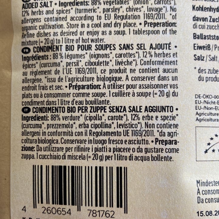 review photo of Koro Bio Gemüsebrühe ohne zusatz von salz shared by @apprendistaveg on 16 Apr 2022 - review