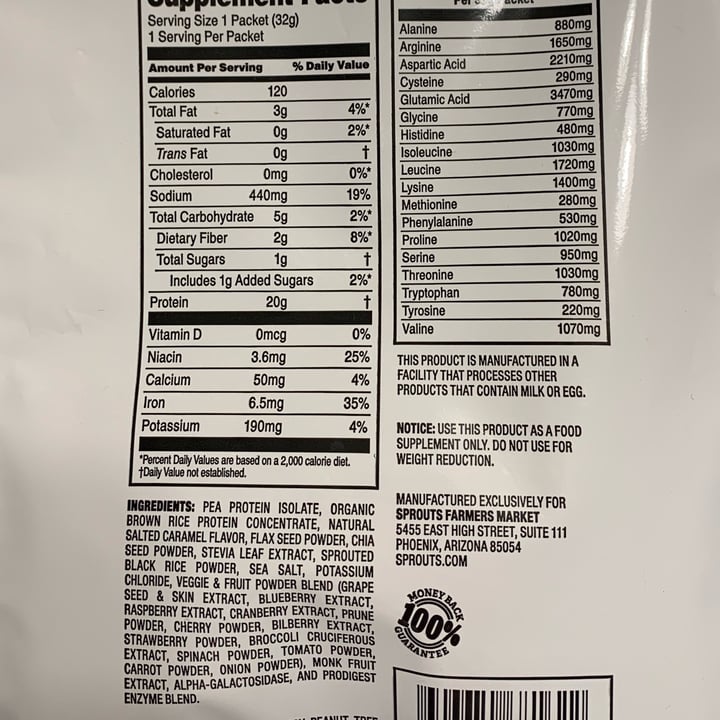 photo of Sprouts Farmers Market Vegan Protein Powder Salted Caramel shared by @roserose on  06 Feb 2022 - review