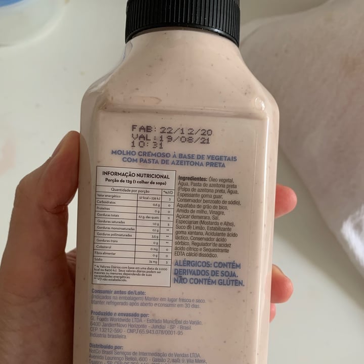 review photo of NotCo Not Mayo Azeitona Preta shared by @ludrcs2 on 21 Jul 2021 - review