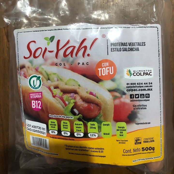 photo of Soi-yah! Proteina Vegetal Estilo Salchicha Con Tofu shared by @onearthling on  02 Dec 2020 - review