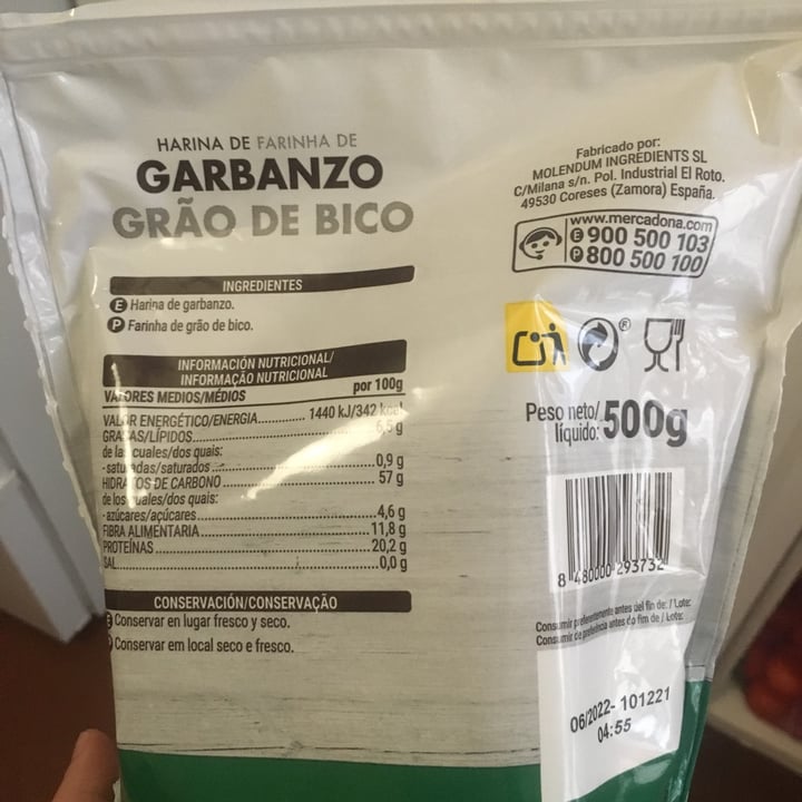 photo of Hacendado Harina de garbanzos shared by @claudiadelmonte on  16 Mar 2022 - review