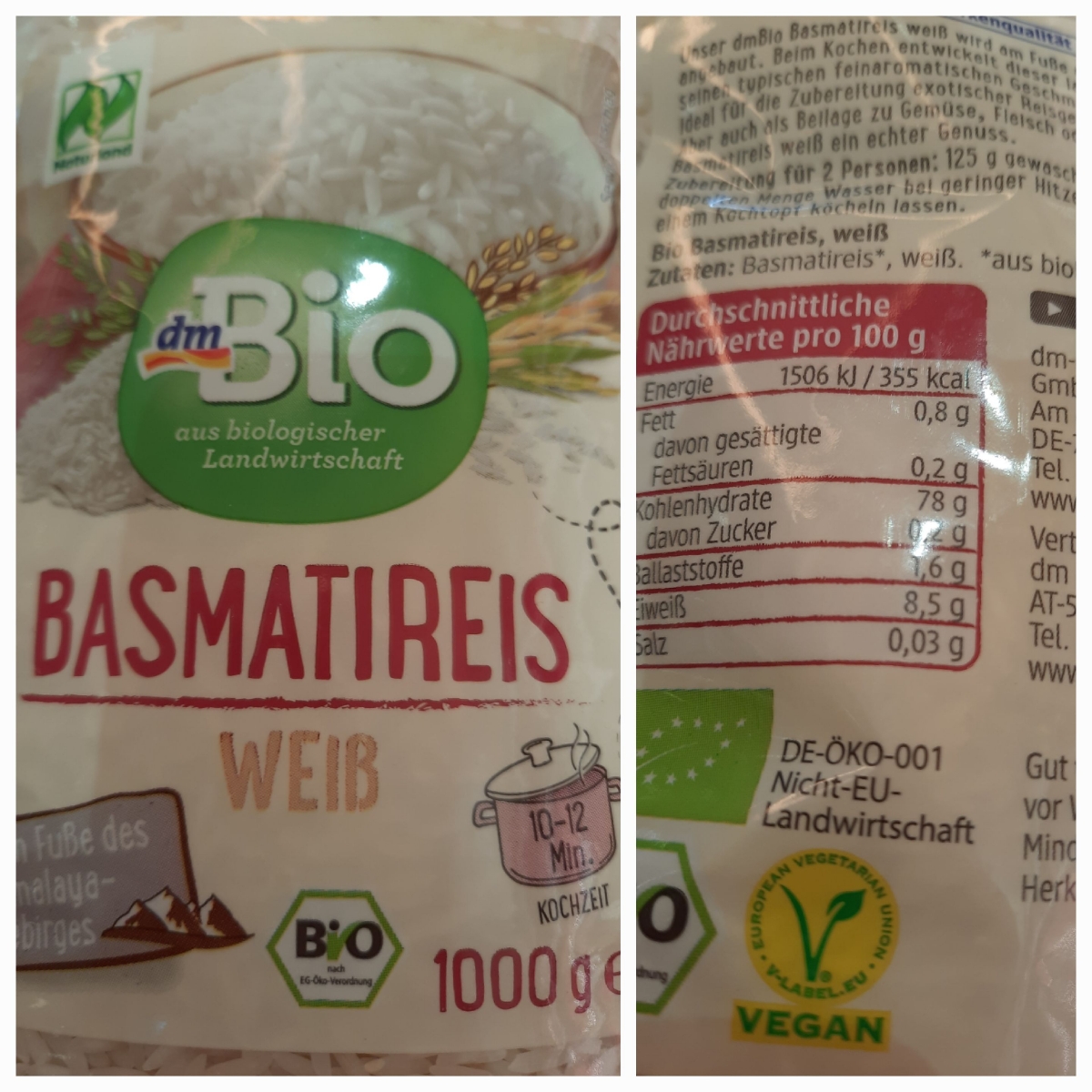 Dm Bio Rice Basmatireisreis weiß from dmBio - Vegan Product Reviews & Ratings ...