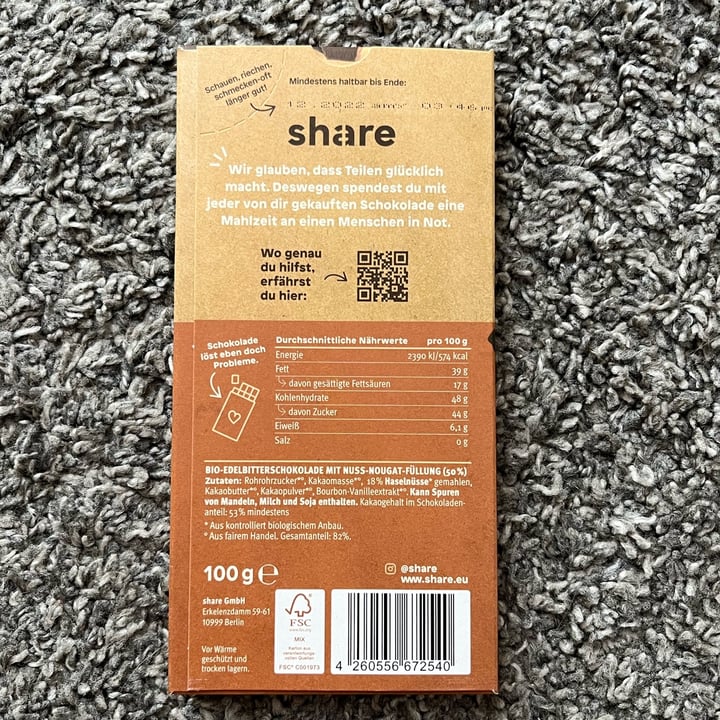 photo of Share Nougat Vegan shared by @domcsiwill on  26 Jun 2022 - review