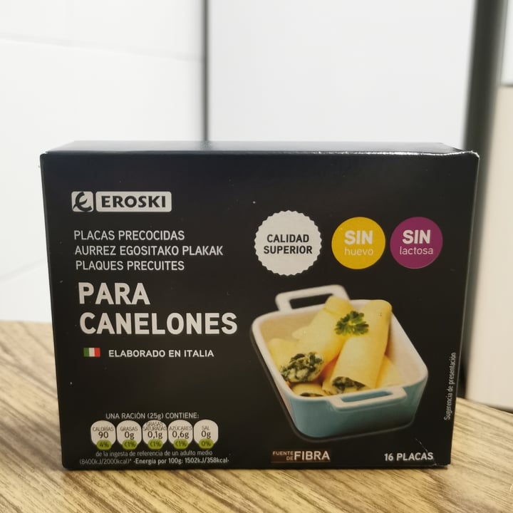 photo of Eroski Placas precocidas para canelones shared by @vegafri on  17 Mar 2021 - review