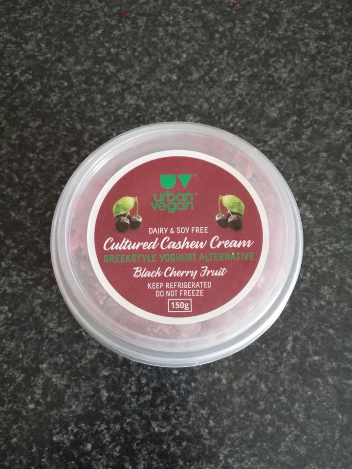 photo of Urban Vegan Cultured Cashew Cream Greekstyle Yoghurt Alternative Black Cherry shared by @simonel on  07 Jan 2020 - review
