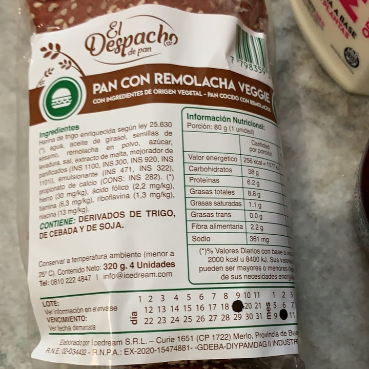 photo of El Despacho de Pan Pan con Remolacha shared by @nataliafiasconaro on  09 Oct 2020 - review