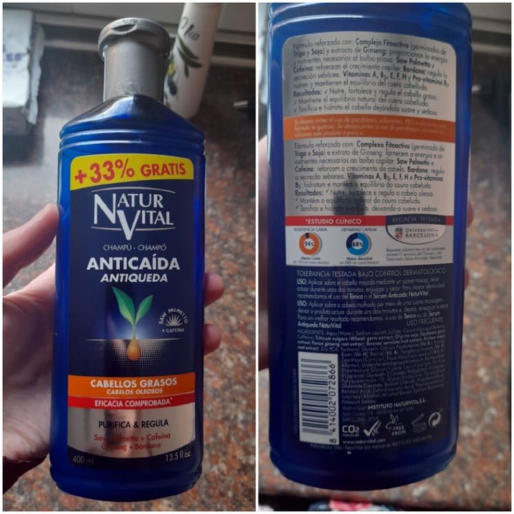review photo of NaturVital Champú anticaída cabellos grasos shared by @muriel8 on 19 Mar 2021 - review