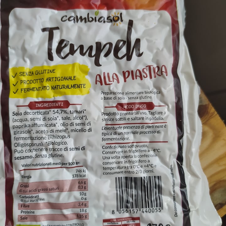 photo of Cambiasol Tempeh shared by @lauralatini1 on  24 Oct 2021 - review