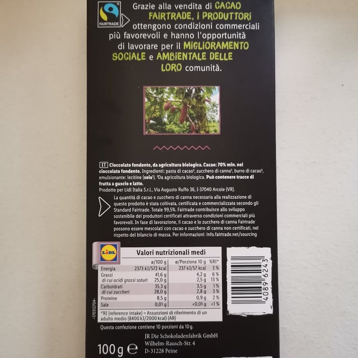 review photo of Fairglobe Cioccolato Fondente Cacao 70% shared by @giuliagraziano on 06 Apr 2022 - review