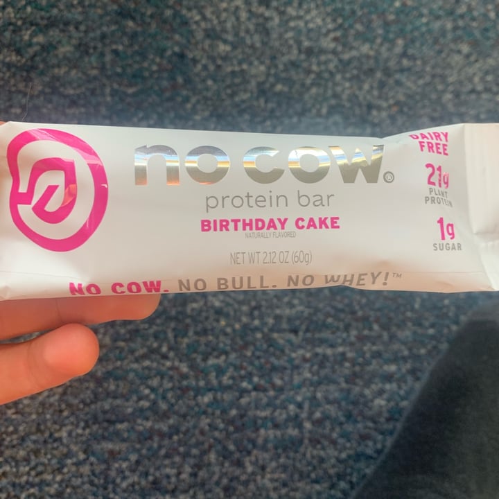 photo of No Cow Birthday Cake Protein Bar shared by @sustainablesam on  13 Nov 2022 - review