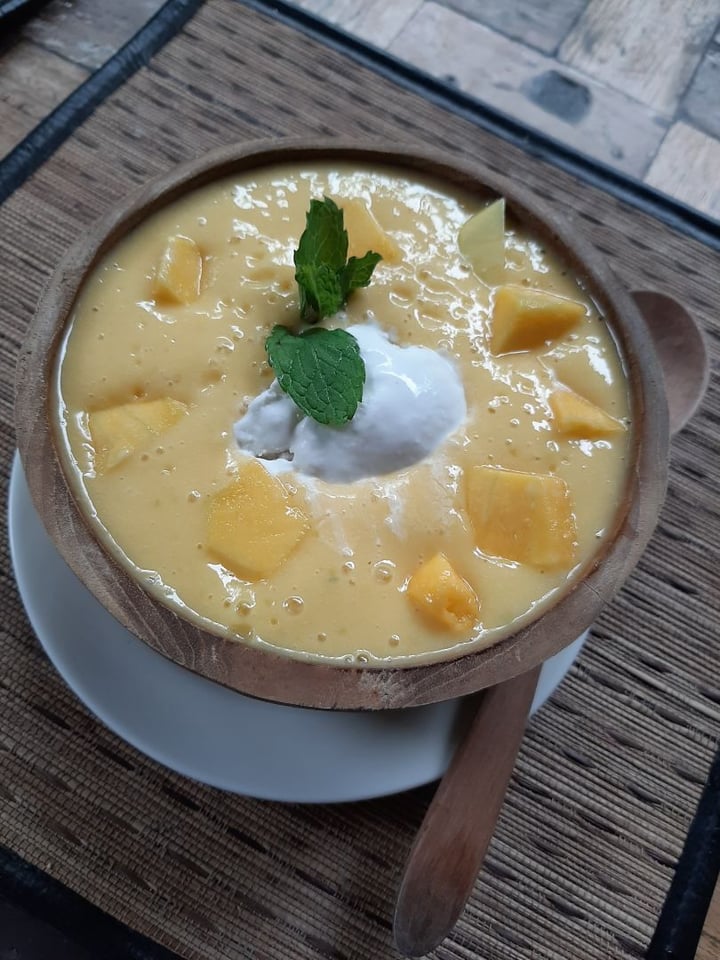 photo of Tasty Vegan Vanilla Ice Cream With Mango Juice shared by @plantsfeelthough on  15 Feb 2020 - review