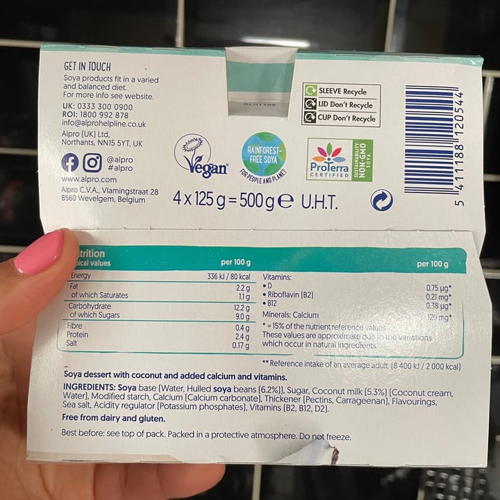 photo of Alpro Deliciously creamy coconut shared by @southernveganupnorth on  14 Apr 2022 - review