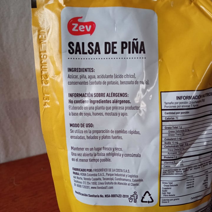 photo of Zev Salsa De Piña shared by @anaausique on  02 Nov 2021 - review