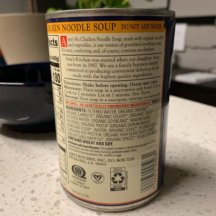 review photo of Amy’s Kitchen no chicken noodle soup shared by @zachery-woods on 13 Dec 2022 - review