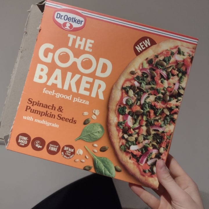 photo of Dr. Oetker The Good Baker Feel-Good Pizza (Spinach & Pumpkin Seeds) shared by @thedappervegan on  03 Mar 2022 - review